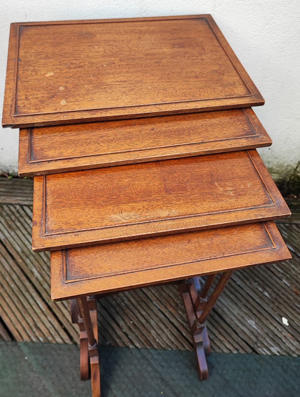 Antique mahogany nest of 4 tables in the George III style.