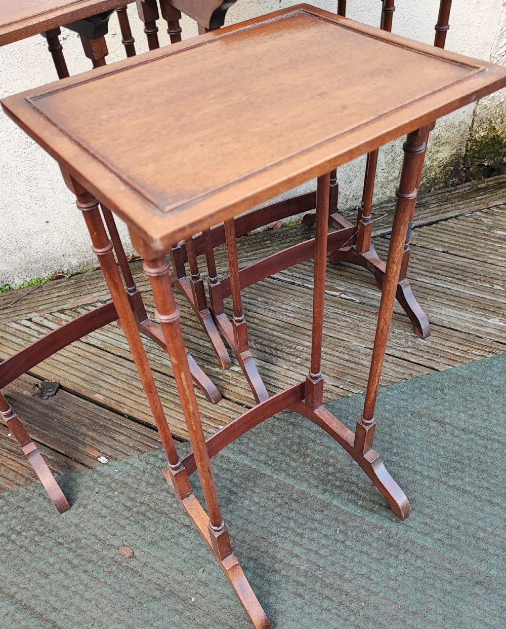 Antique mahogany nest of 4 tables in the George III style. View IV