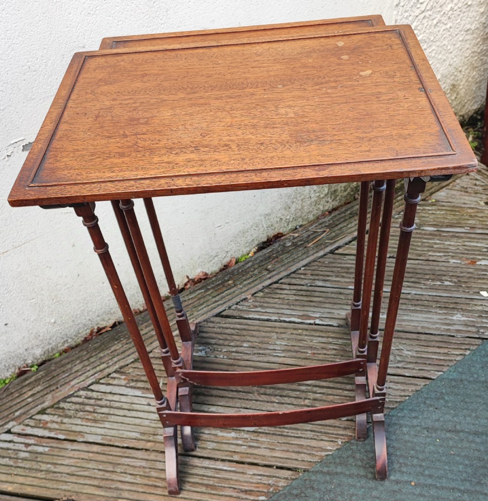 Antique mahogany nest of 4 tables in the George III style. View X