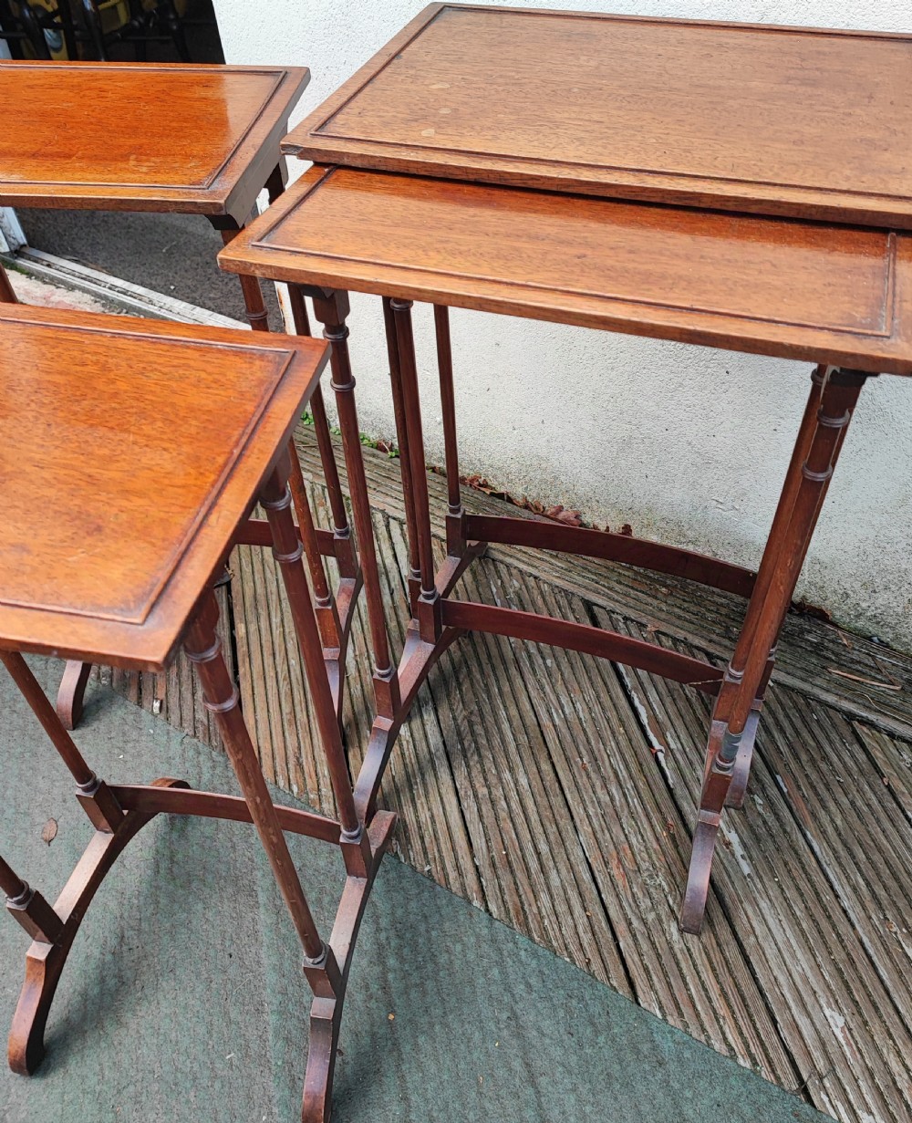 Antique mahogany nest of 4 tables in the George III style. View XI