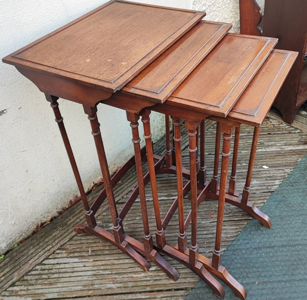Antique mahogany nest of 4 tables in the George III style. View XIII