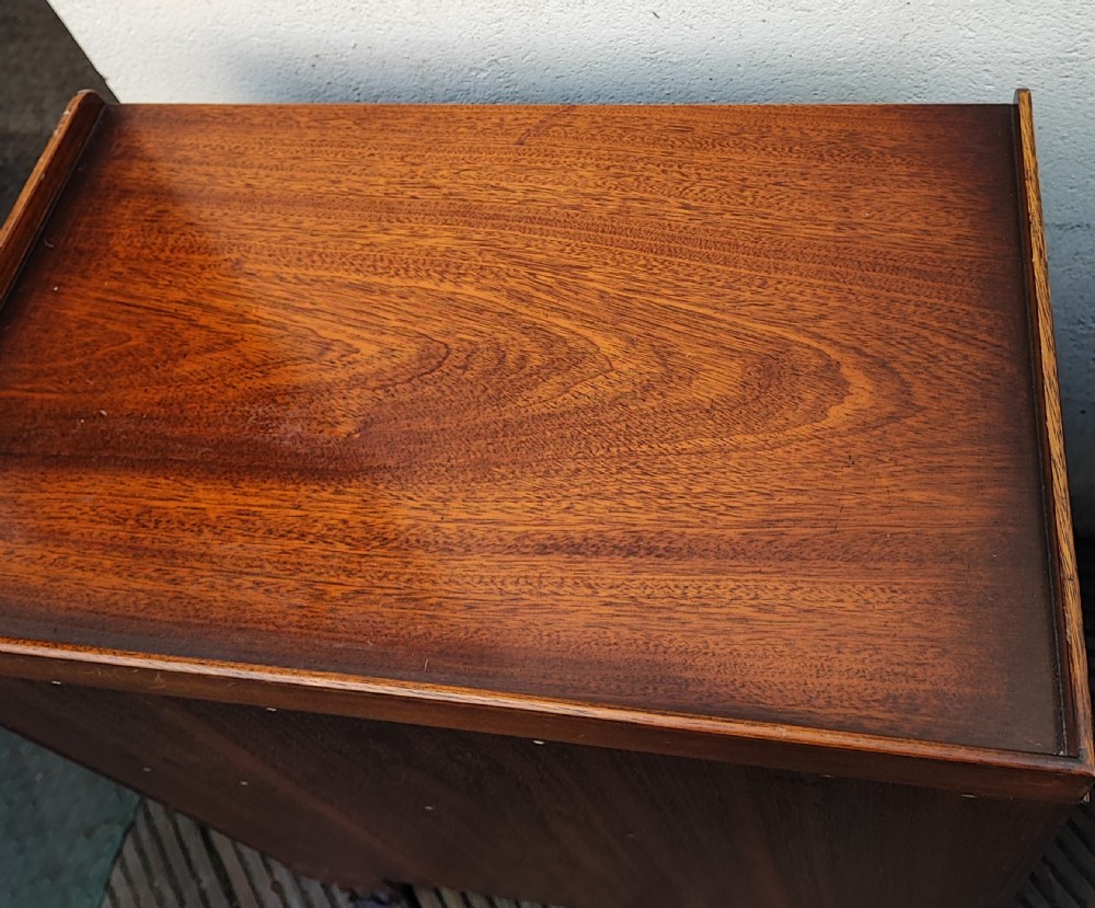 Pair of mahogany George III style open bookcases or bedside tables. View III