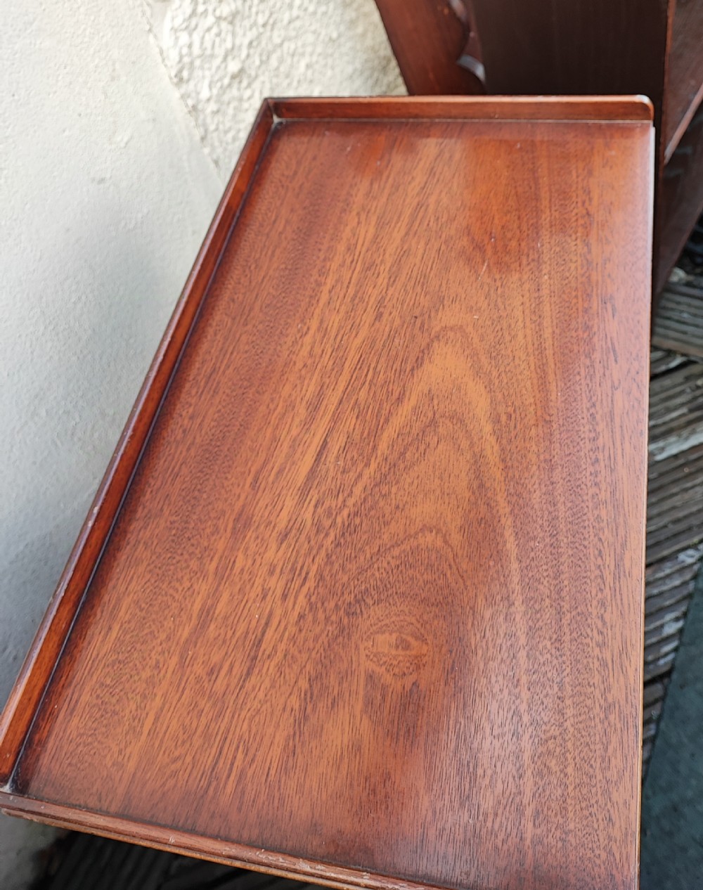 Pair of mahogany George III style open bookcases or bedside tables. View IX