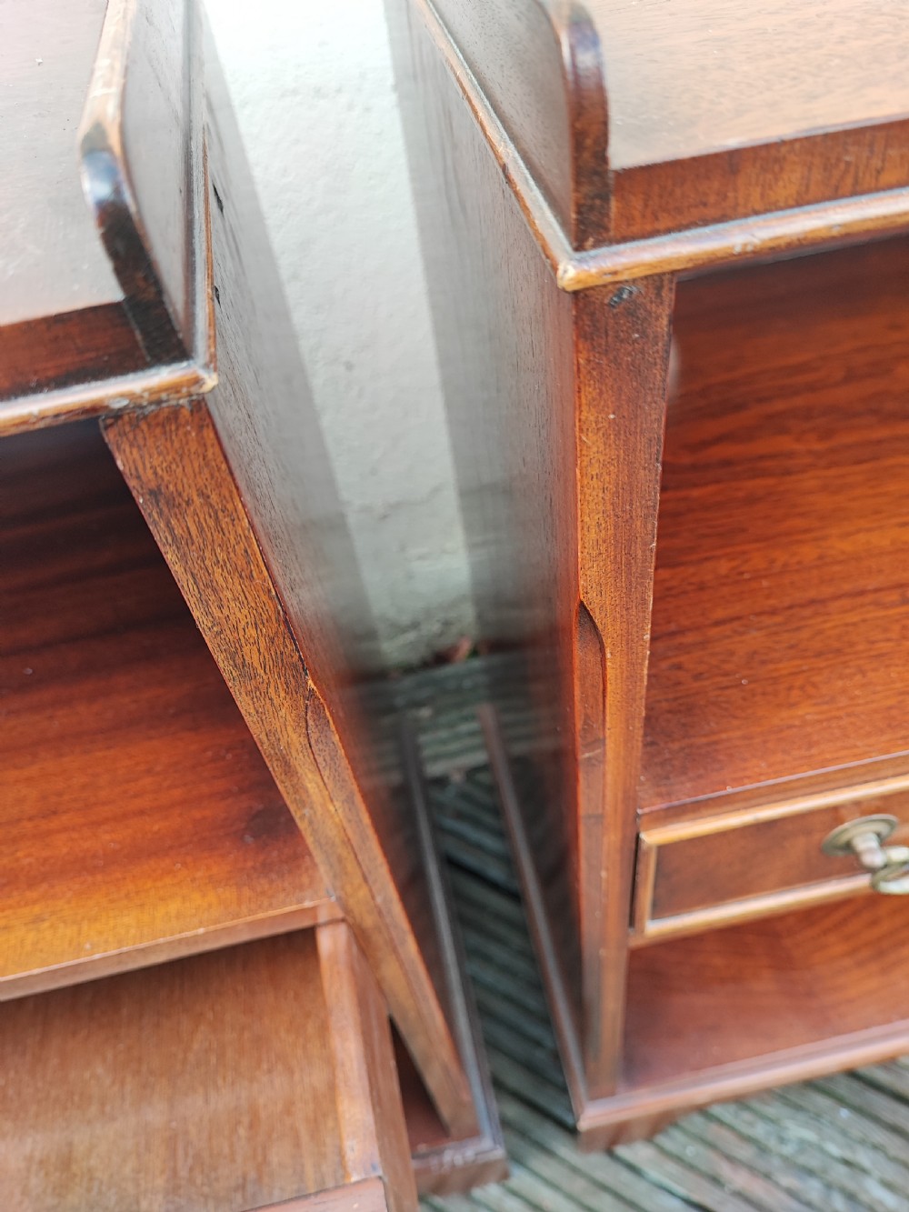 Pair of mahogany George III style open bookcases or bedside tables. View X