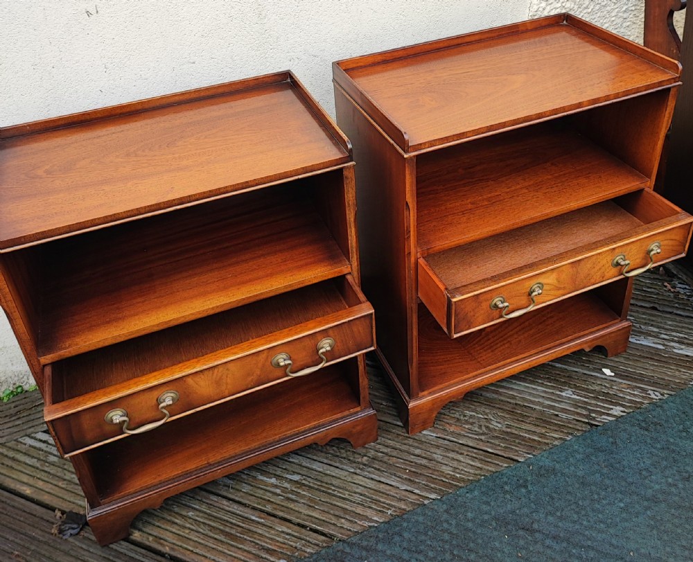 Pair of mahogany George III style open bookcases or bedside tables. View XIV