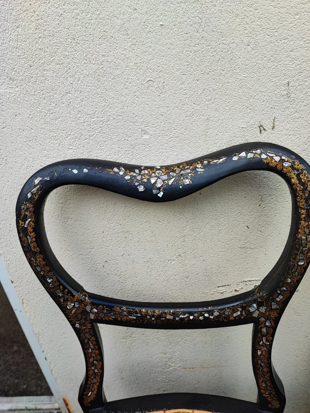 3 x Victorian Papier mache and mother of pearl bedroom chairs. View IX
