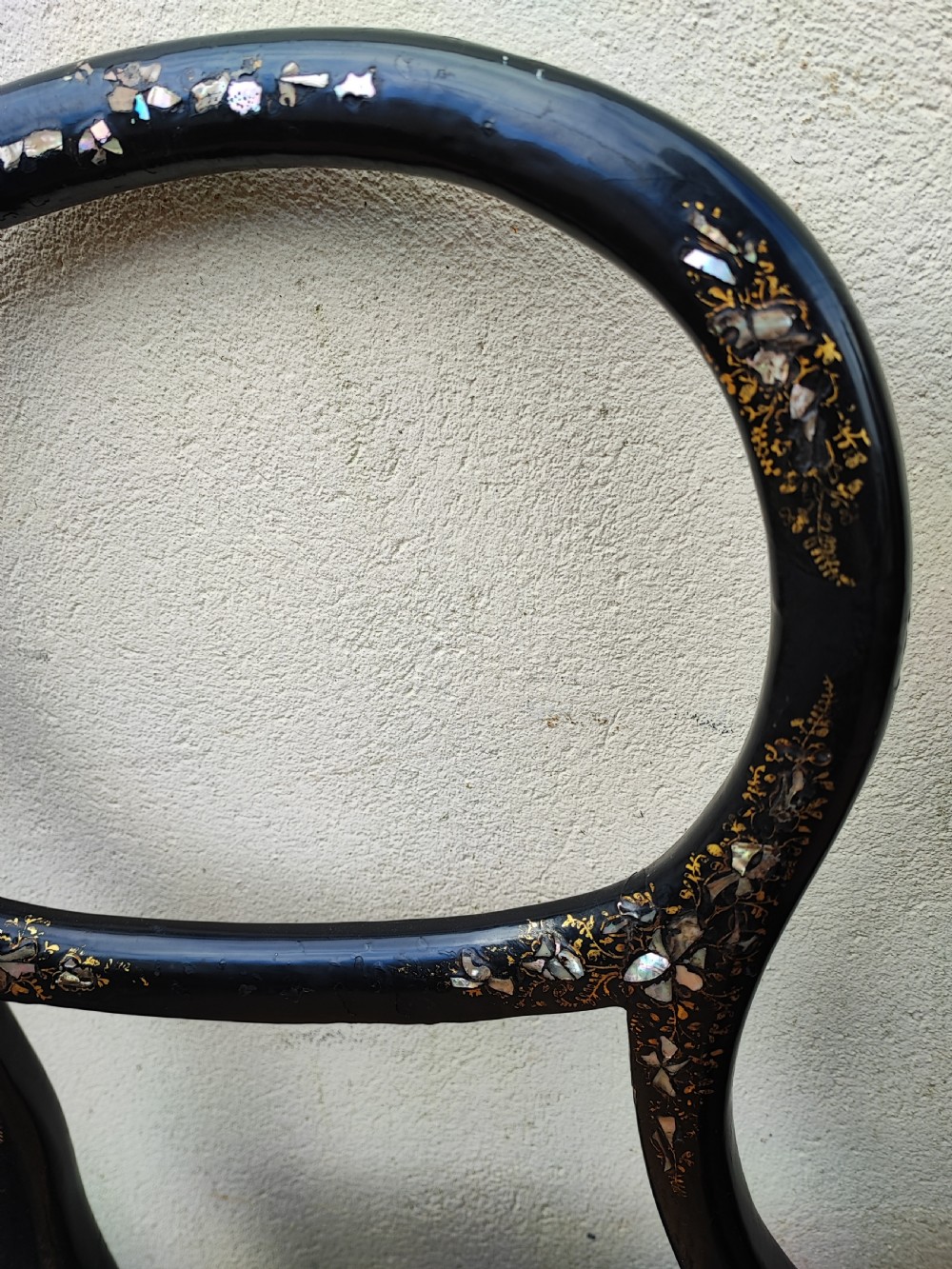 3 x Victorian Papier mache and mother of pearl bedroom chairs. View X