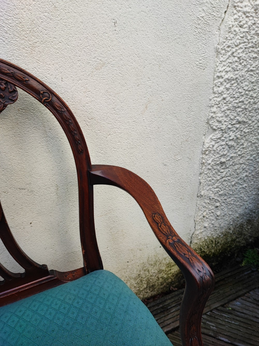 A good Georgian mahogany carved armchair. View III
