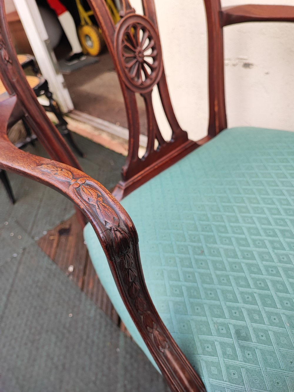 A good Georgian mahogany carved armchair. View VIII