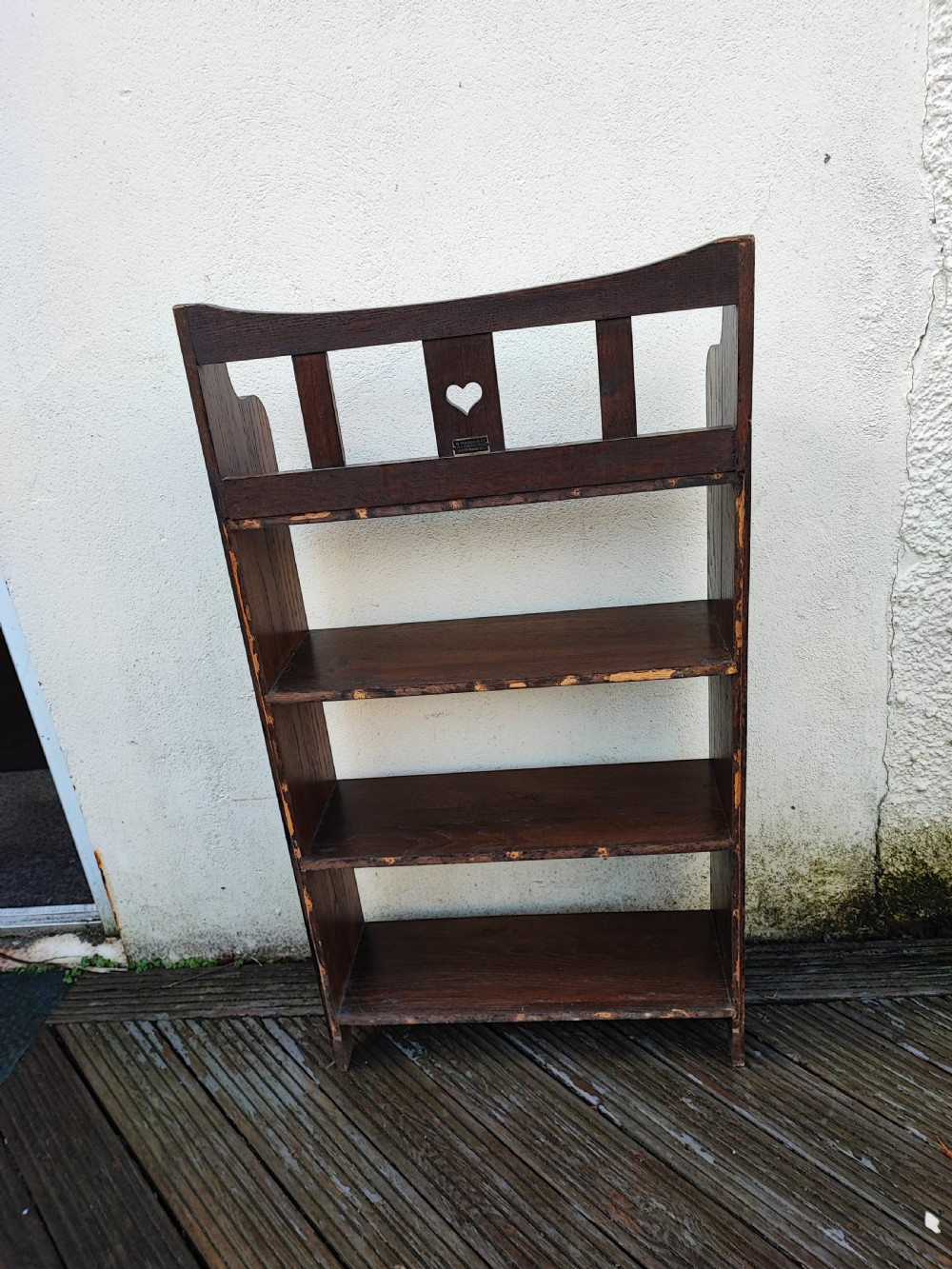 Art's and crafts libertys oak open bookcase. View VI