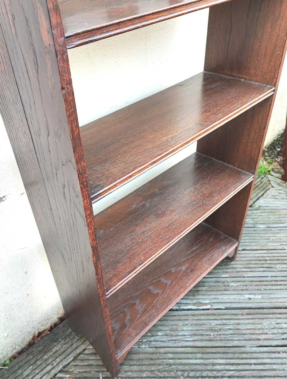 Art's and crafts libertys oak open bookcase. View VII