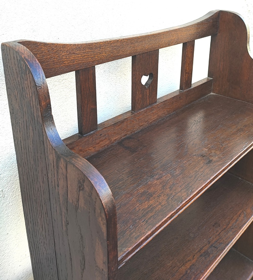 Art's and crafts libertys oak open bookcase. View XIV