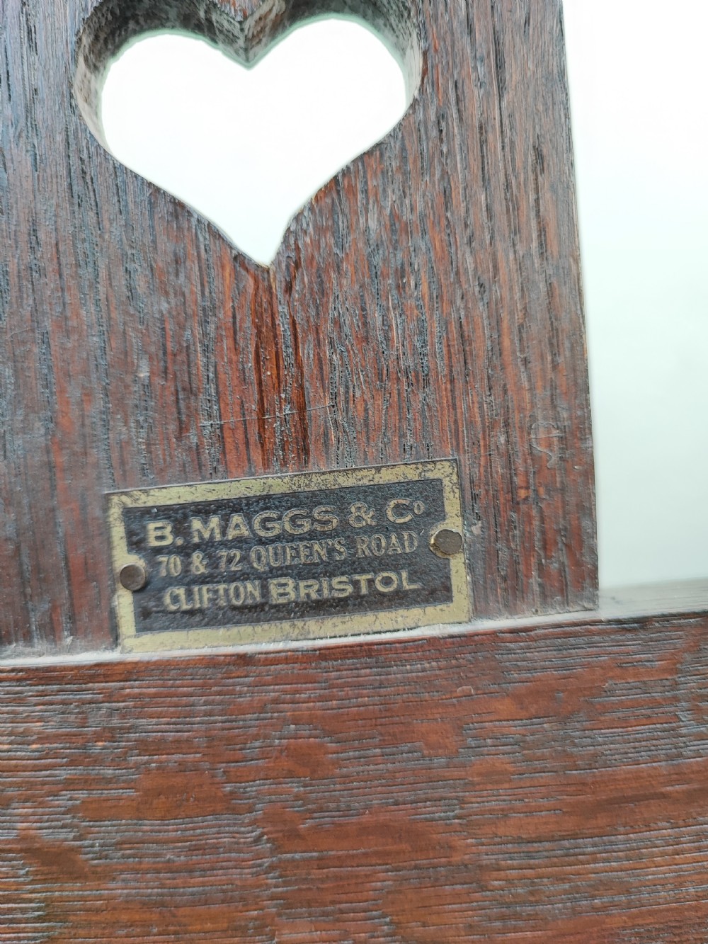 Art's and crafts libertys oak open bookcase. View XVII