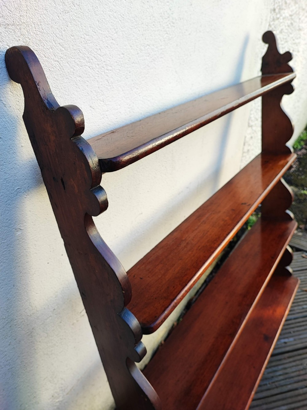 Antique mahogany hanging wall shelf View VII