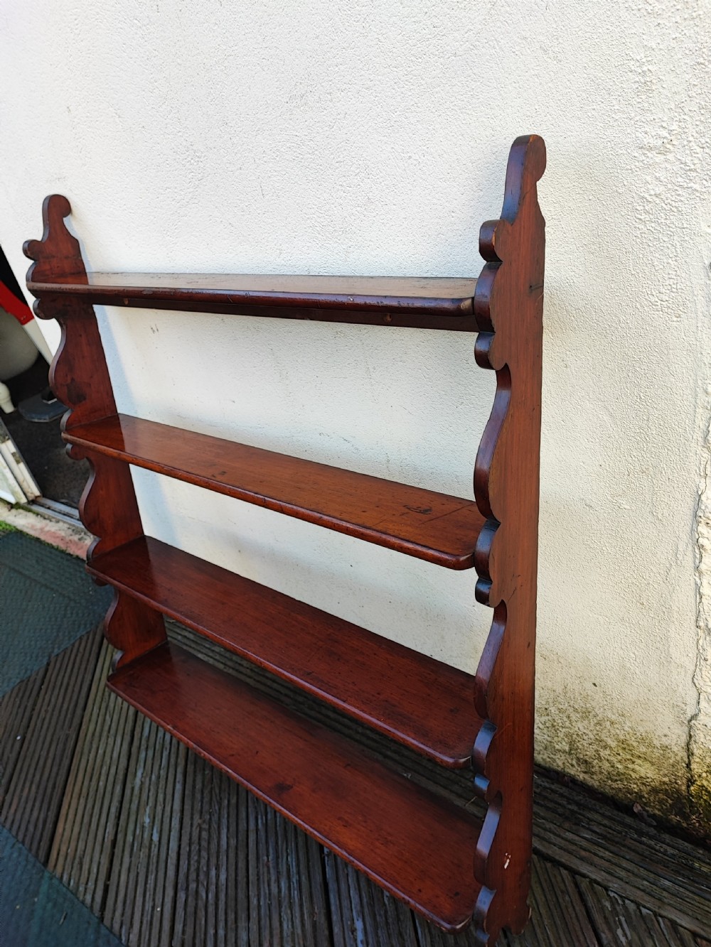 Antique mahogany hanging wall shelf View IX