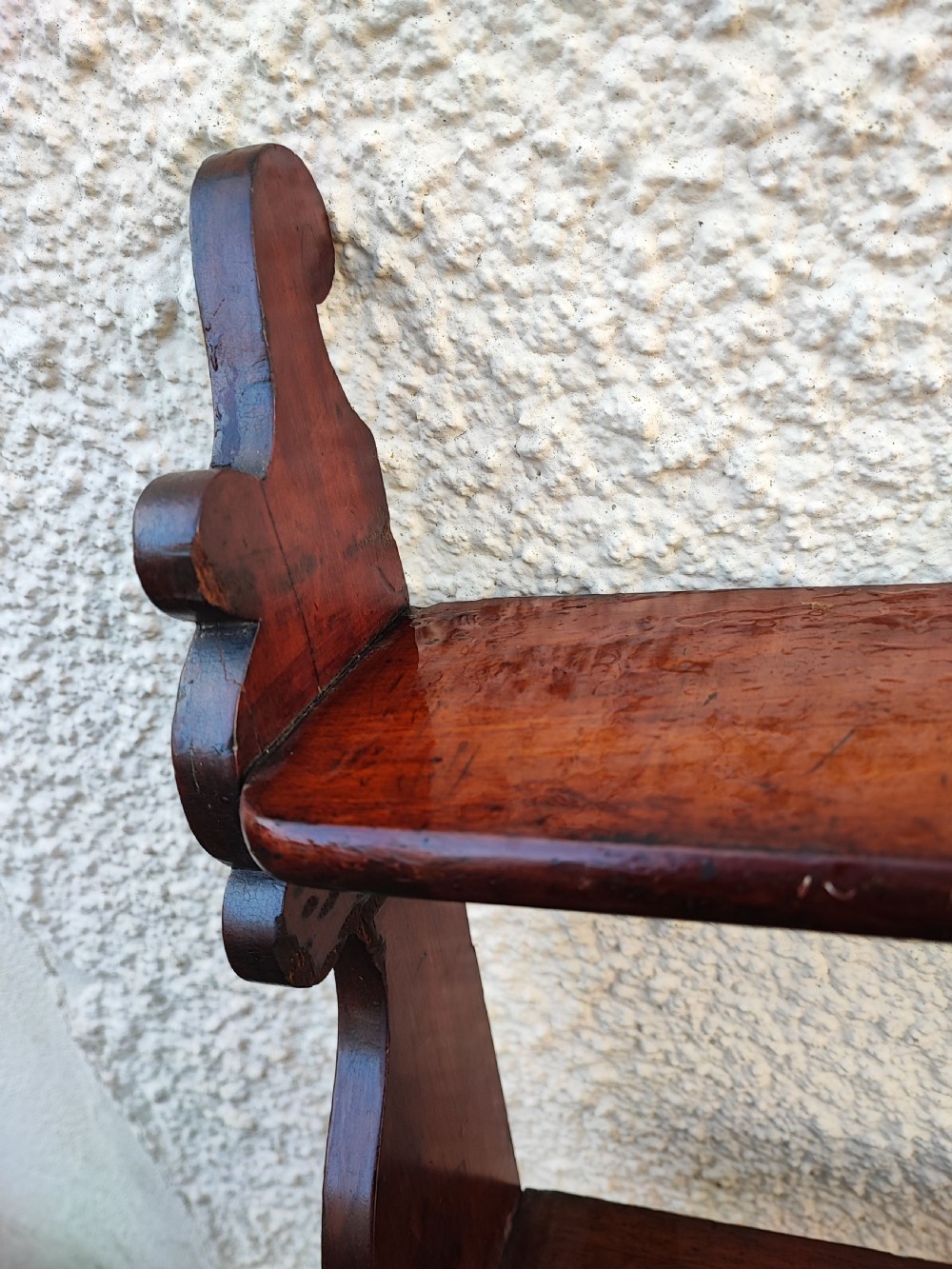 Antique mahogany hanging wall shelf View XII