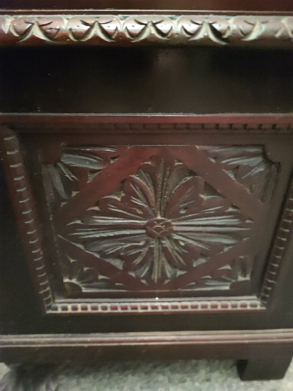 An antique italian carved walnut hall bench or settle View IV