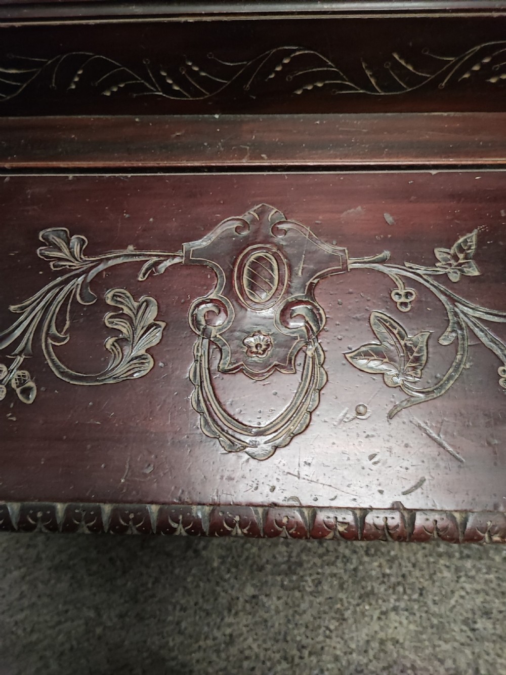 An antique italian carved walnut hall bench or settle View XII