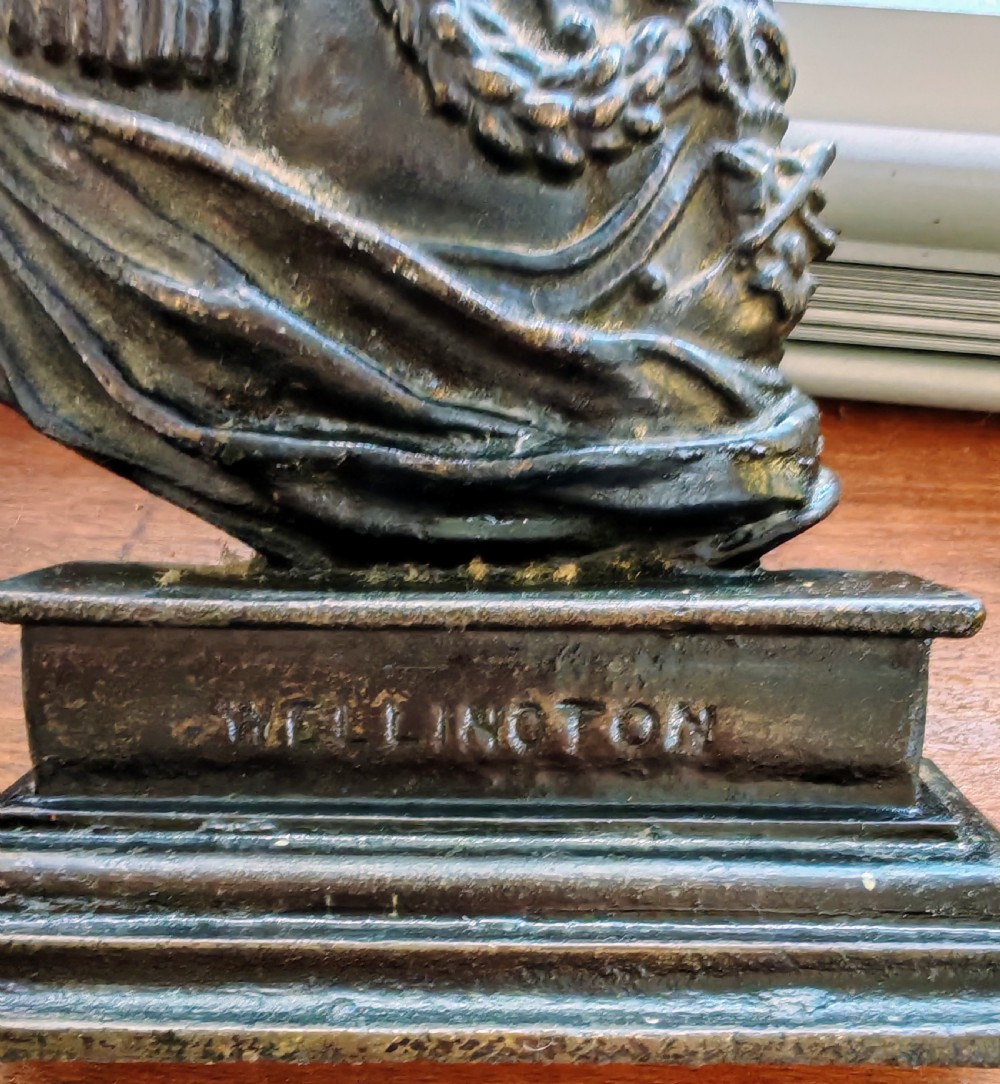 19c bronze door stop depicting Duke of . Wellington  View III