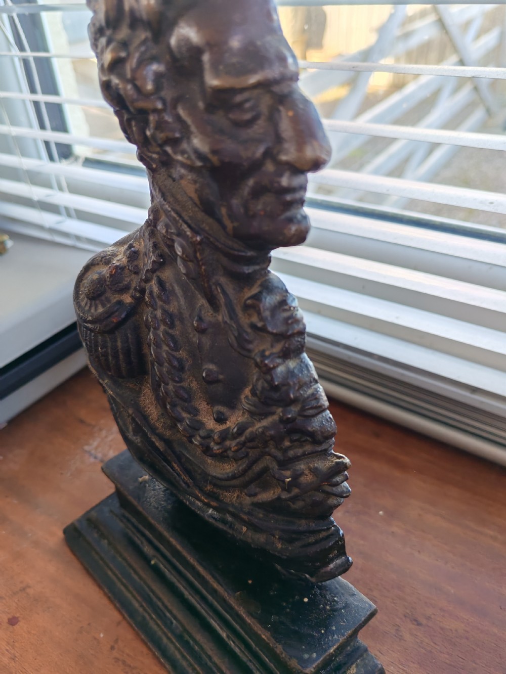 19c bronze door stop depicting Duke of . Wellington  View VII