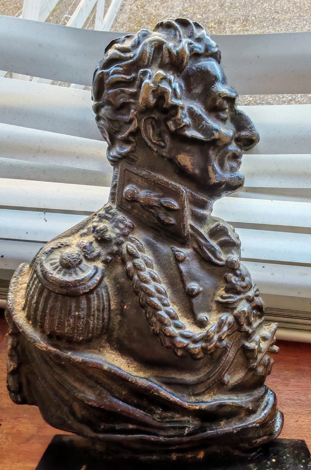 19c bronze door stop depicting Duke of . Wellington  View VIII