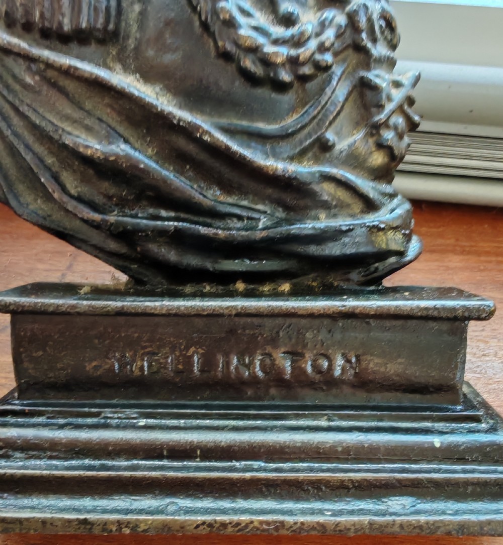 19c bronze door stop depicting Duke of . Wellington  View IX