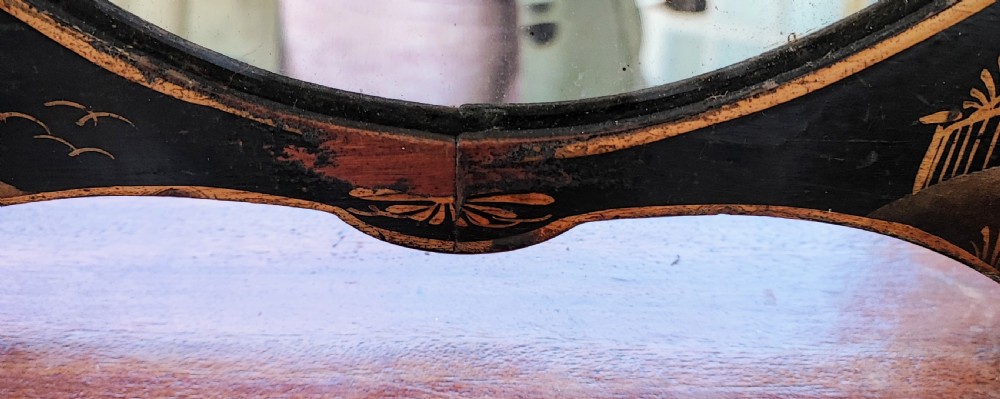 Antique lacquered Chinoiserie mirror  View III