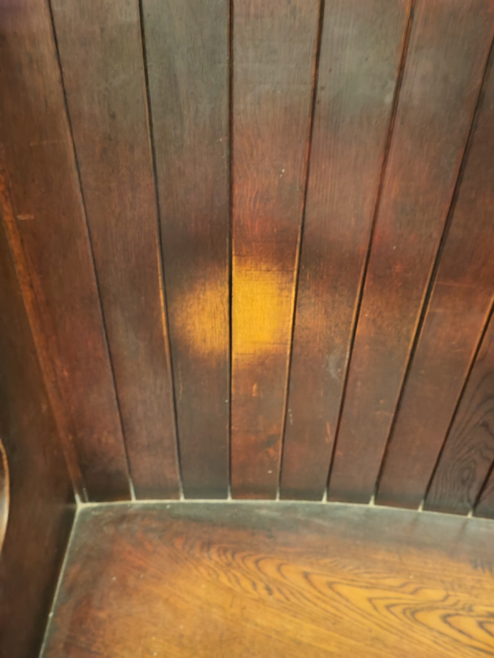 Antique oak, small tavern settle. View VII