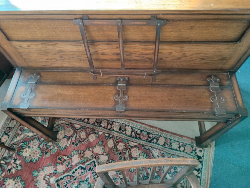A superb art's and crafts piano,case by Walter Cave , movement by Carl Bechstein. View X