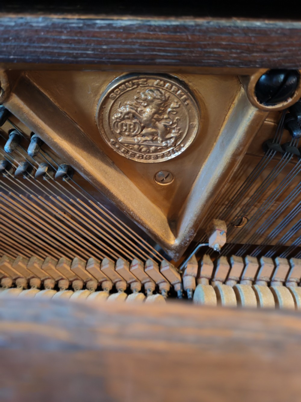 A superb art's and crafts piano,case by Walter Cave , movement by Carl Bechstein. View XV