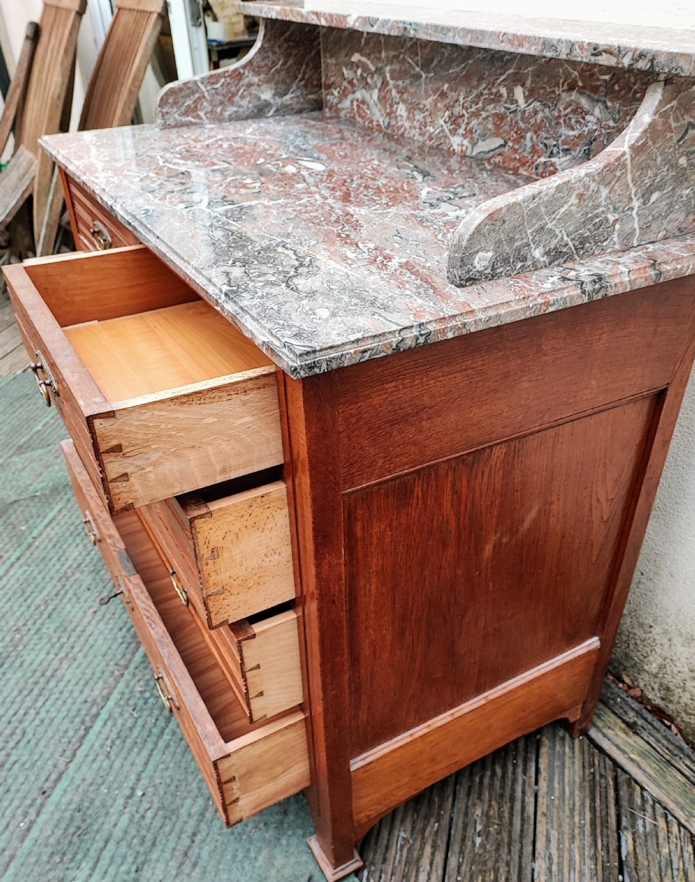 Antique marble top chest of drawers   View VII