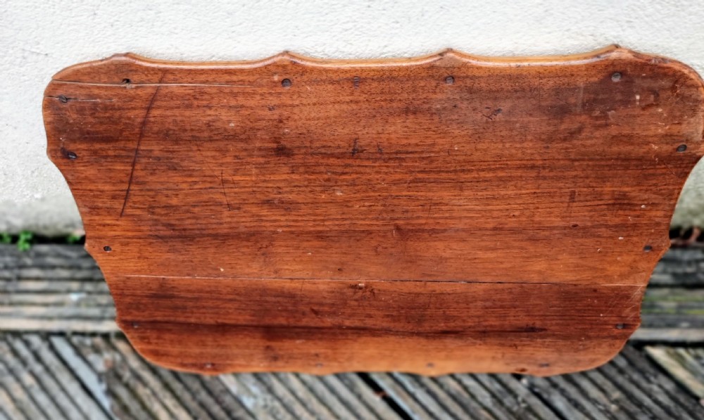 Antique French fruitwood and brass faux bamboo tray. View III