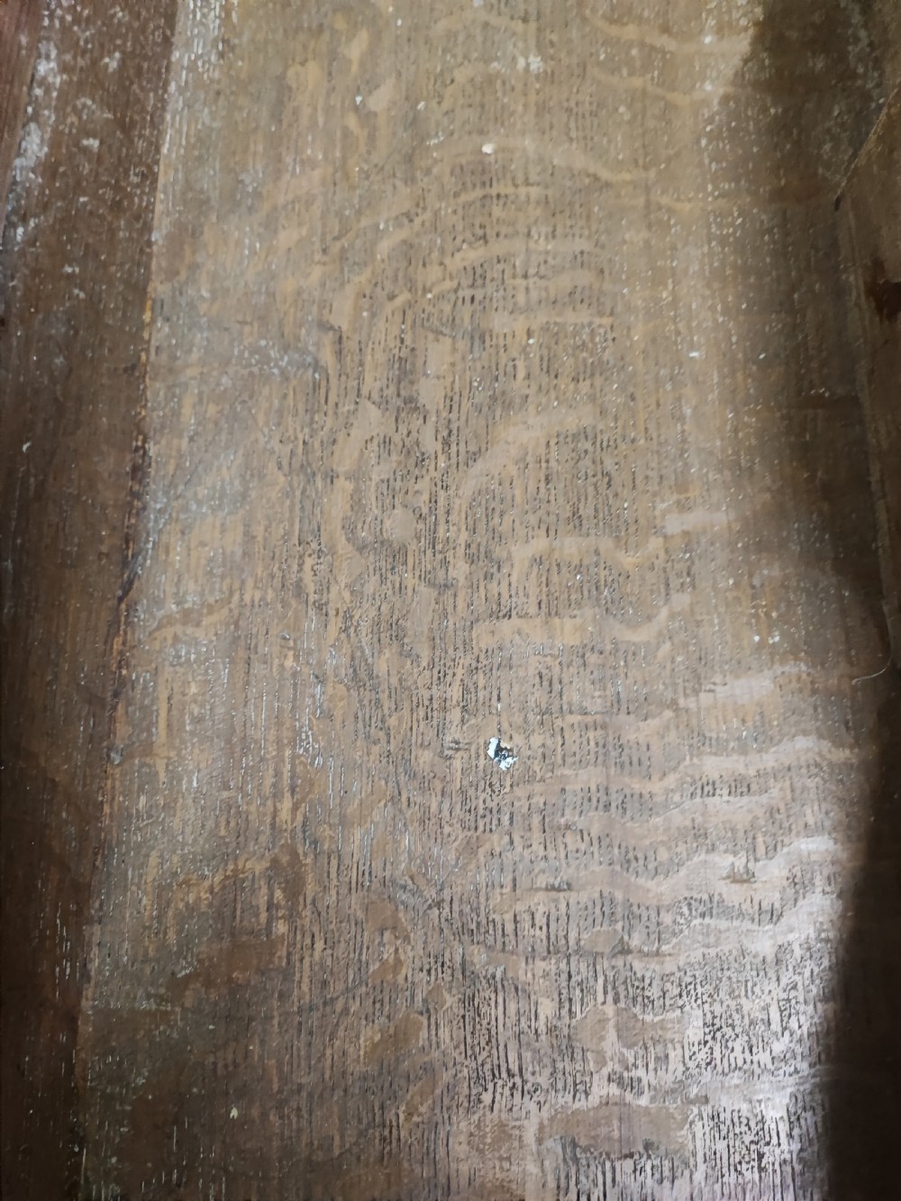 Antique walnut serpentine side table in the Queen Anne style. View V