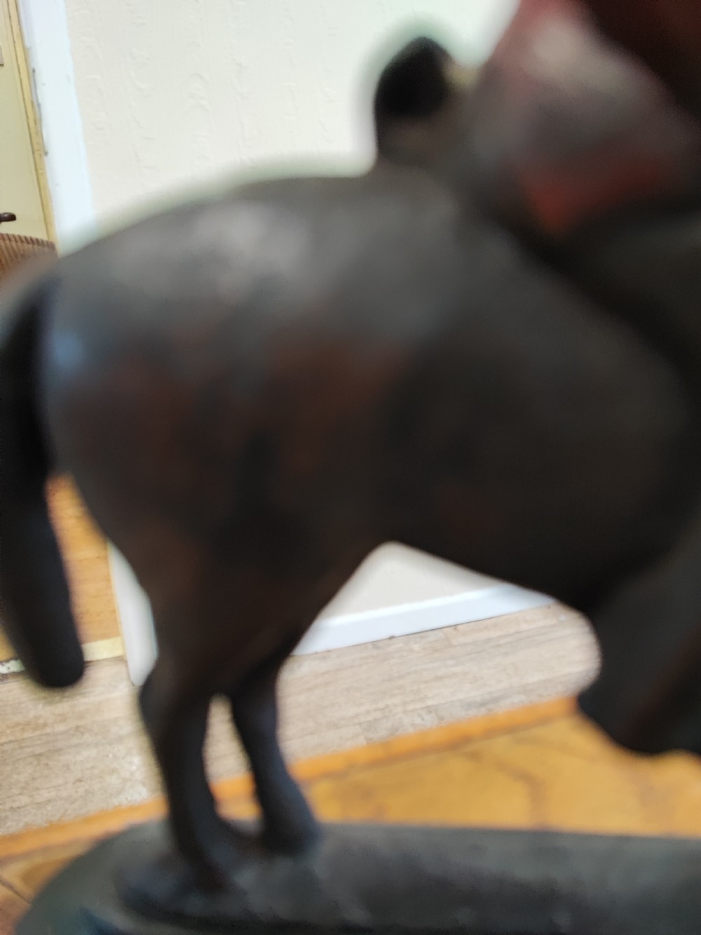 19c cast iron and enamel Boer war soldier on horseback.door stop View II