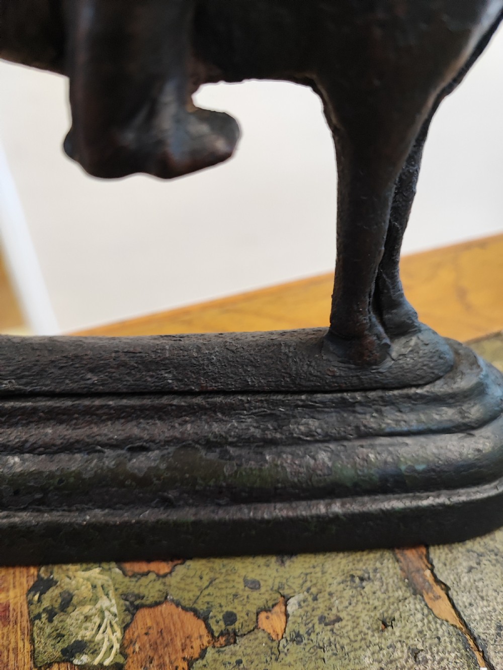 19c cast iron and enamel Boer war soldier on horseback.door stop View III