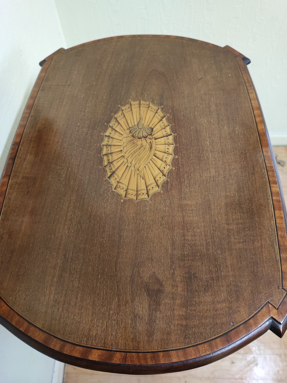 Antique, pretty inlaid side or occasional table. View VII
