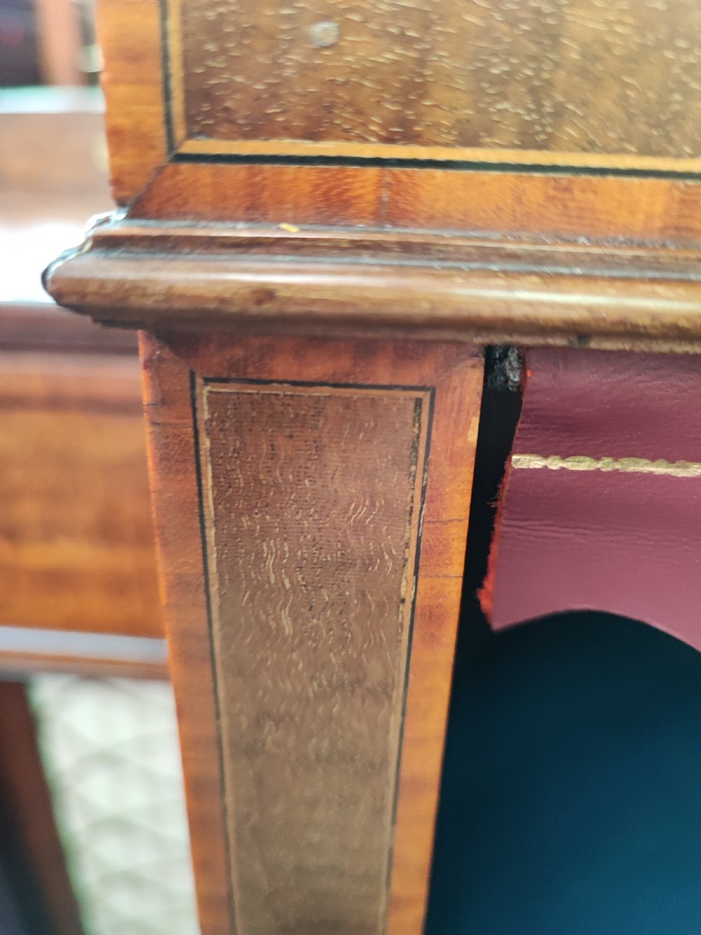 Edwardian inlaid mahogany open bookcase View III