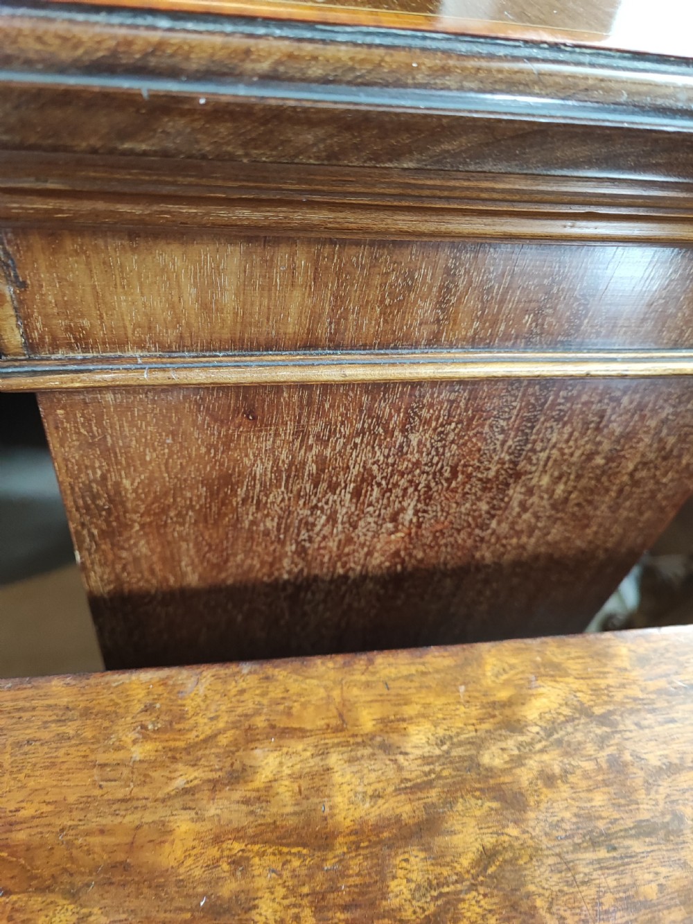 Edwardian inlaid mahogany open bookcase View IV