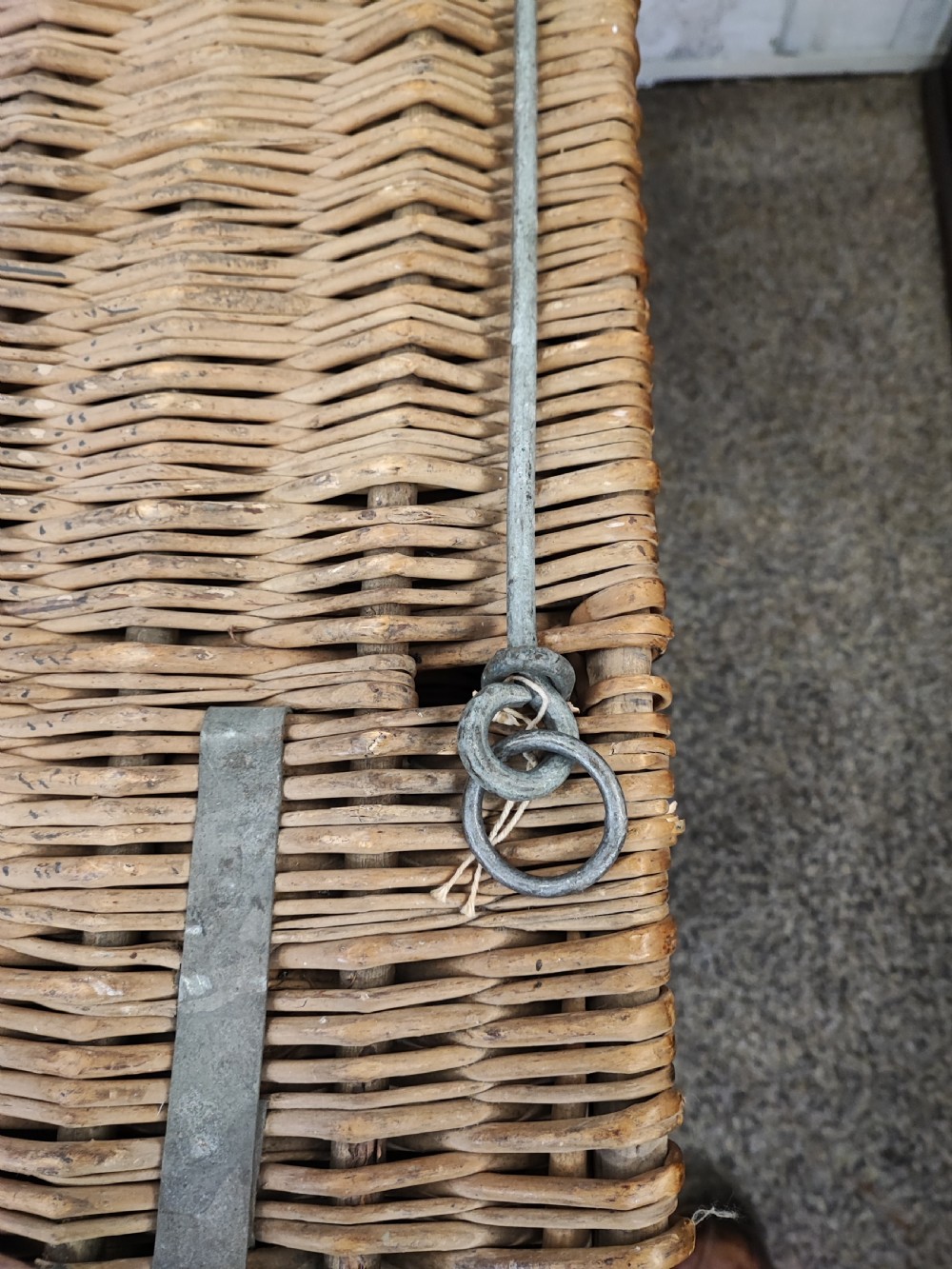 Antique willow log or laundry basket,of a large size. View IV
