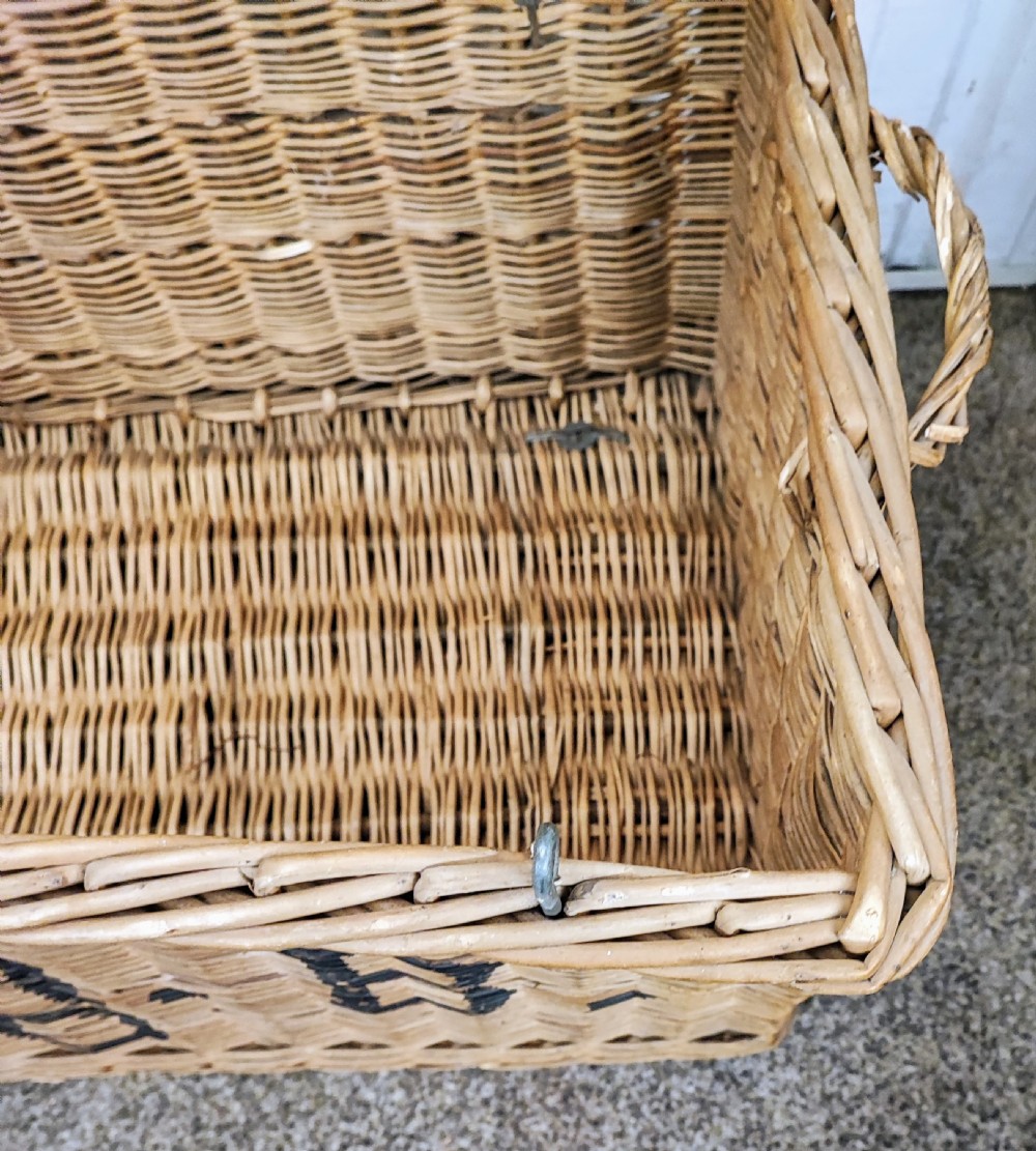 Antique willow log or laundry basket,of a large size. View VII