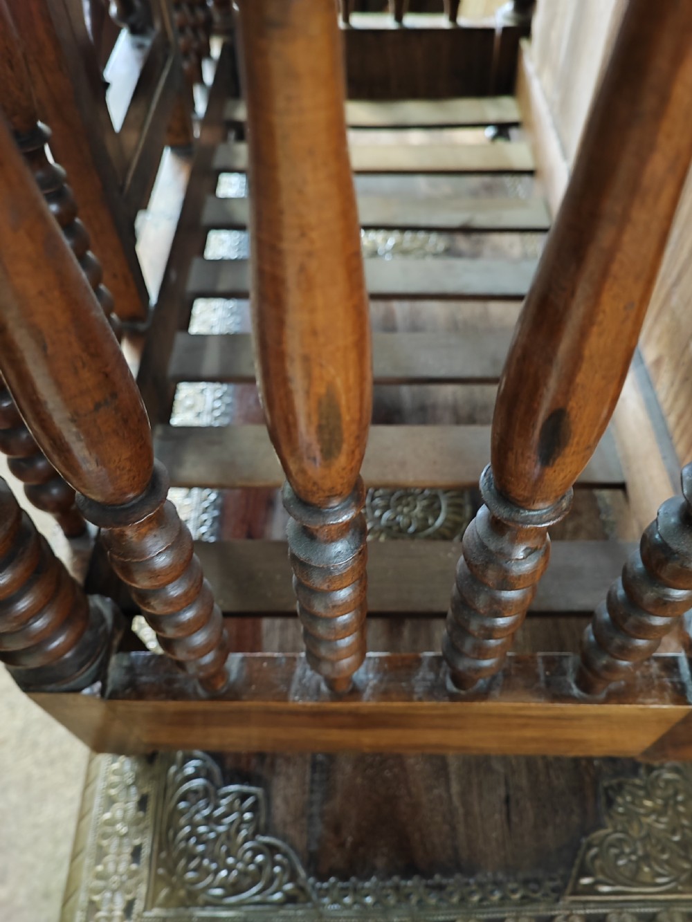 An antique walnut French Panetiere or bread store  View II