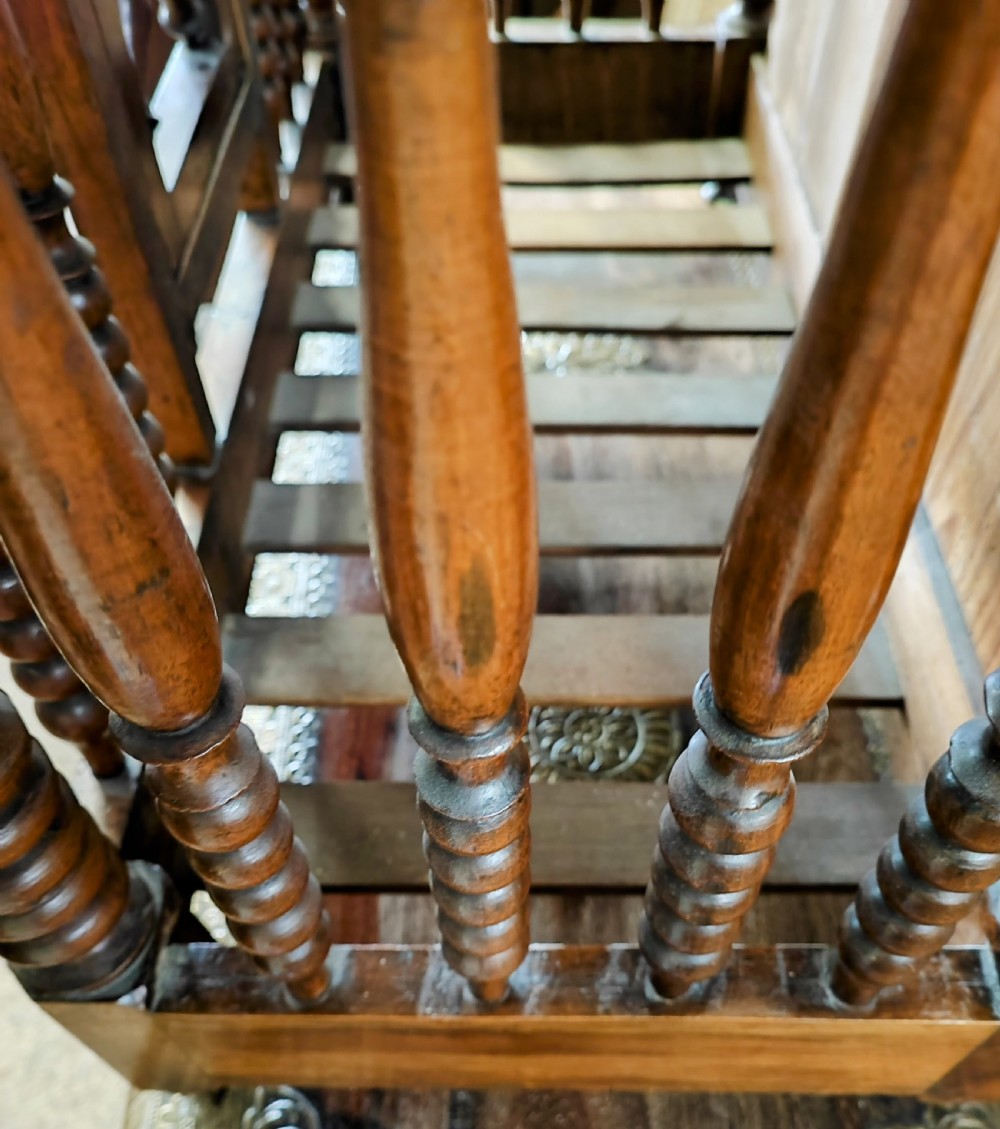 An antique walnut French Panetiere or bread store  View III