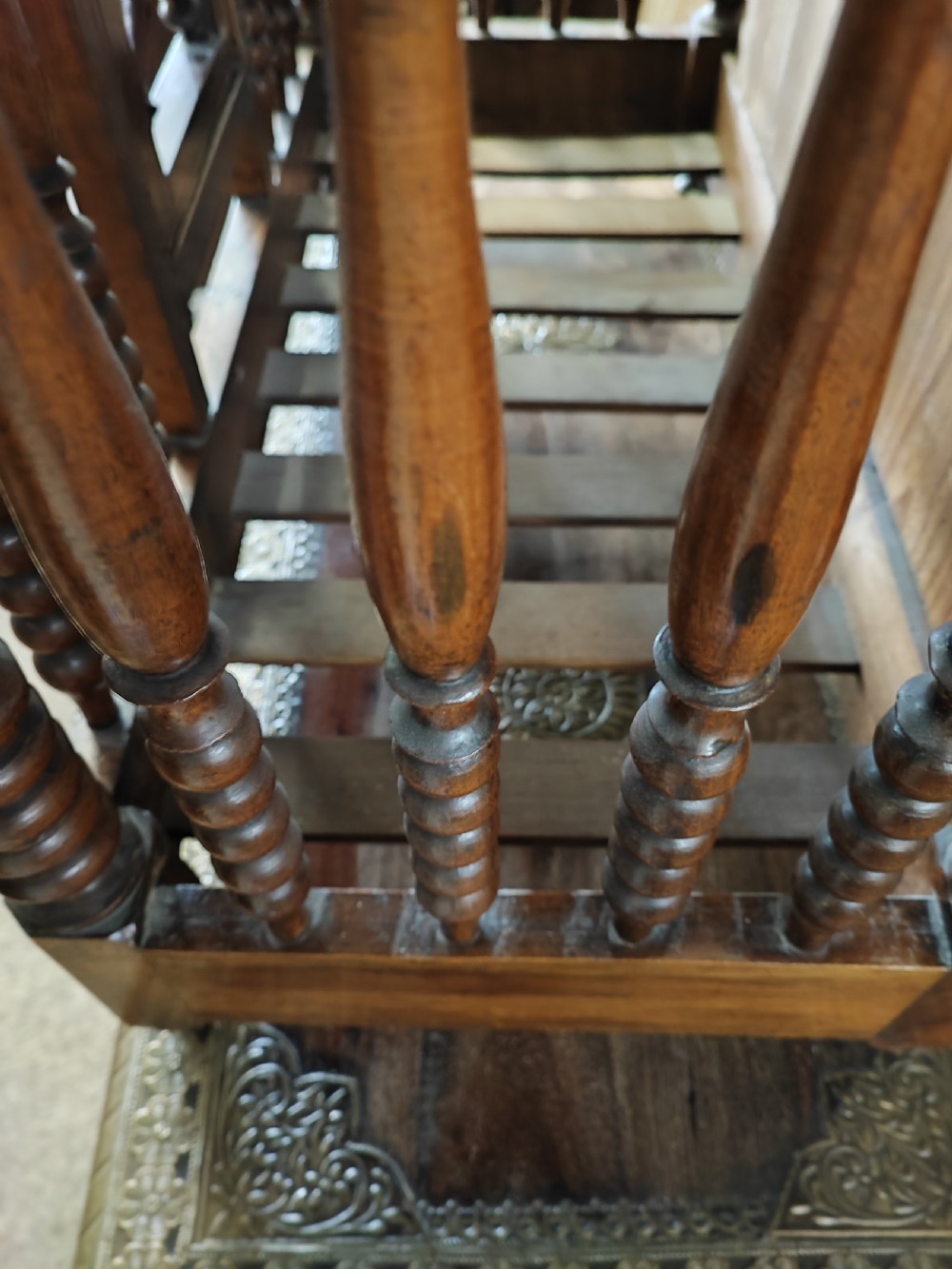 An antique walnut French Panetiere or bread store  View V