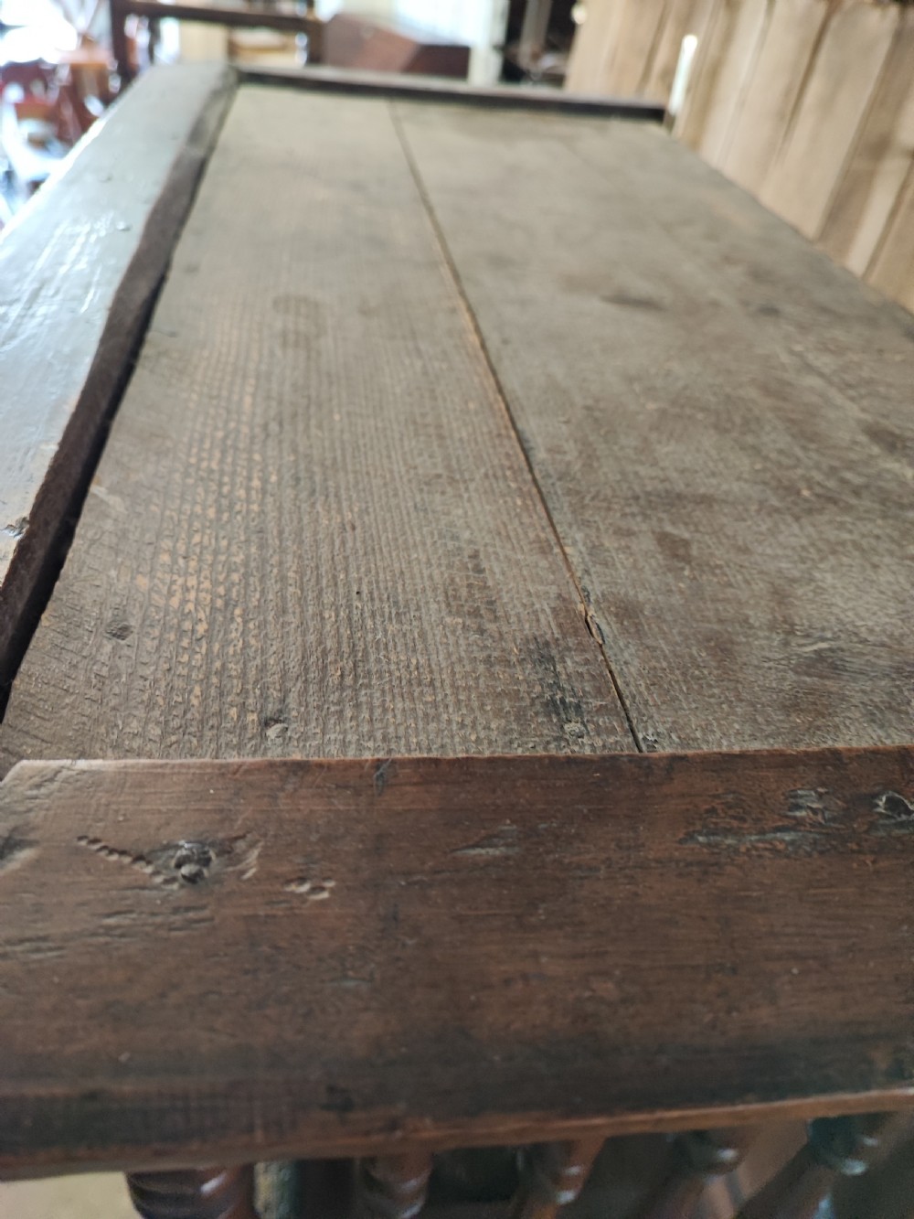 An antique walnut French Panetiere or bread store  View VII