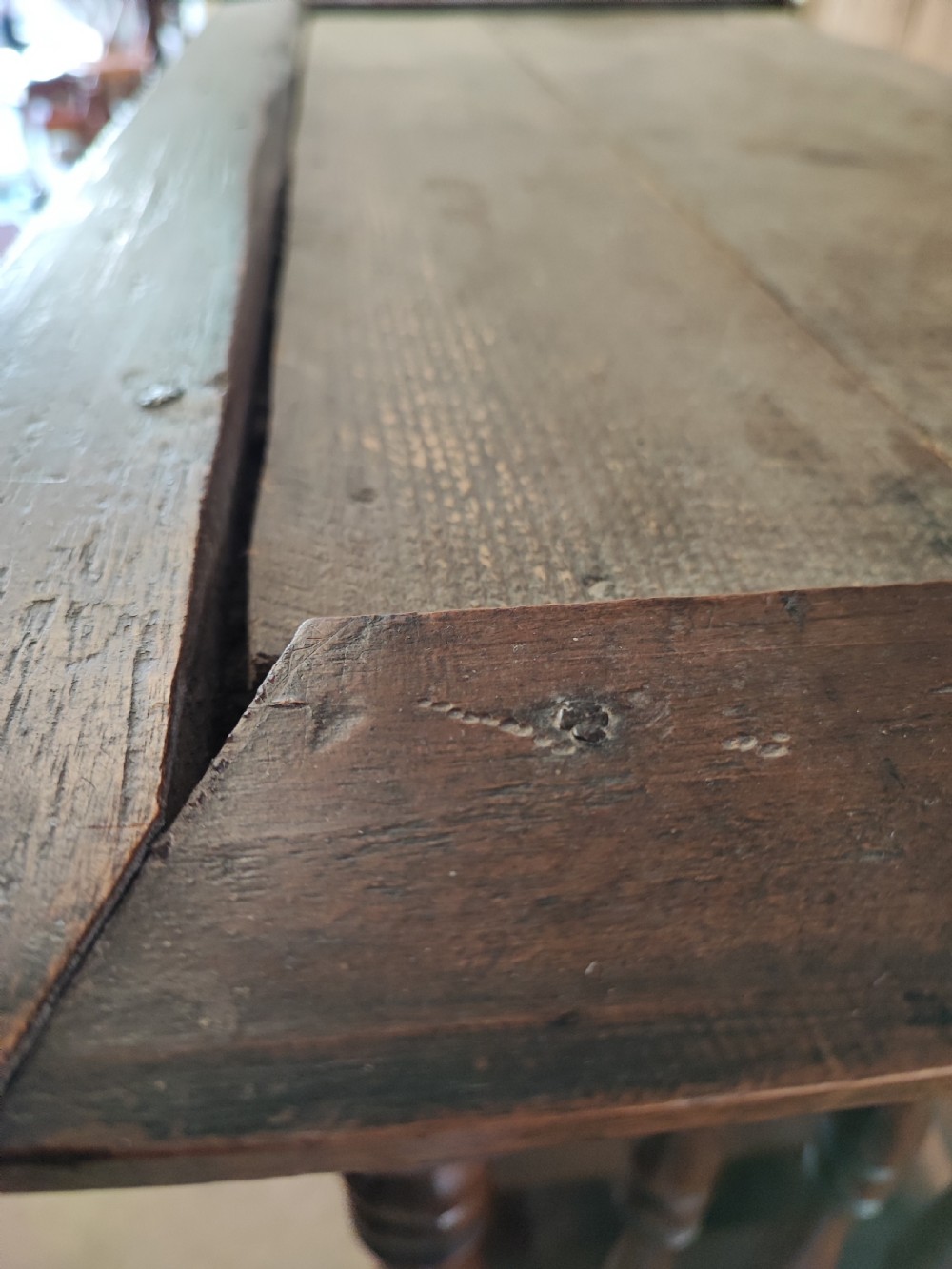 An antique walnut French Panetiere or bread store  View IX