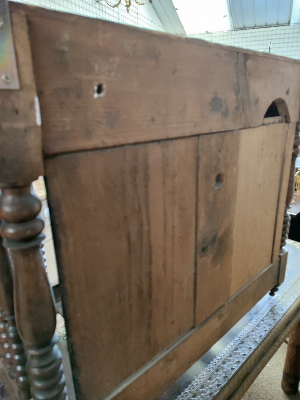 An antique walnut French Panetiere or bread store  View XI