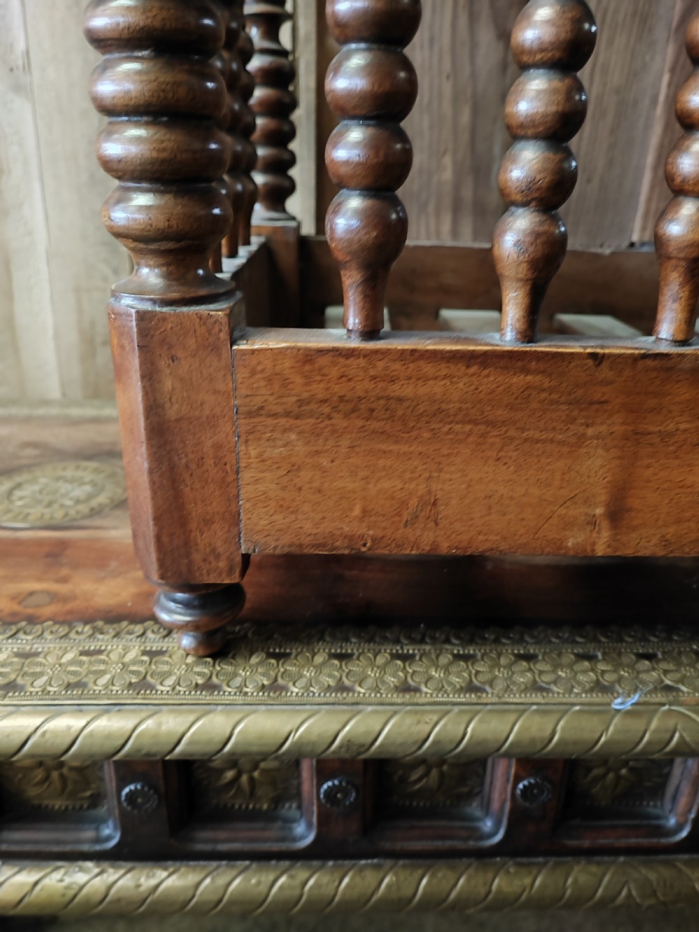An antique walnut French Panetiere or bread store  View XIII