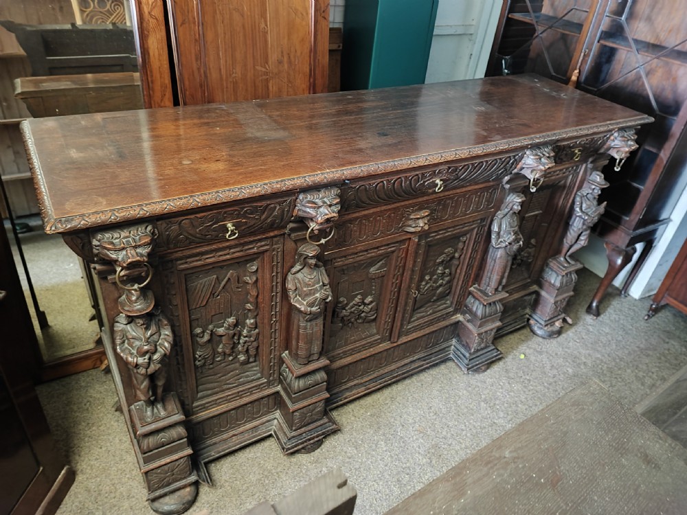 Fabulous carved oak sideboard of large size. View VI