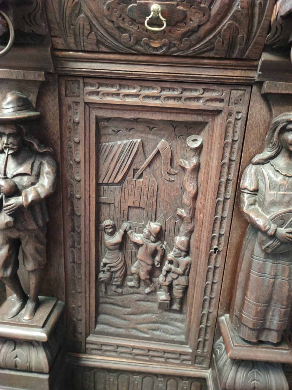 Fabulous carved oak sideboard of large size. View VII