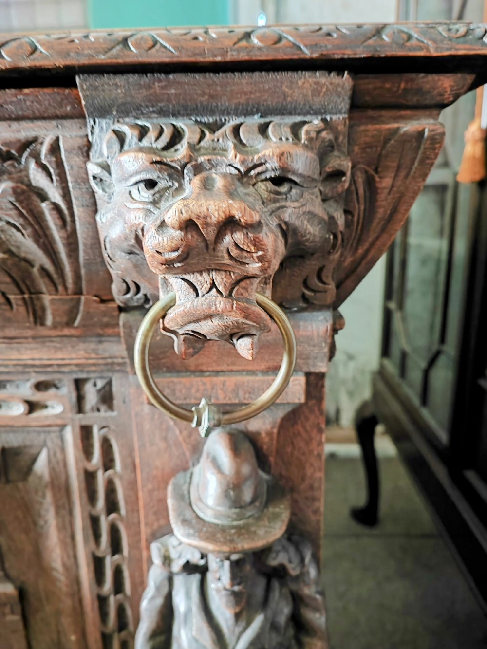 Fabulous carved oak sideboard of large size. View XI